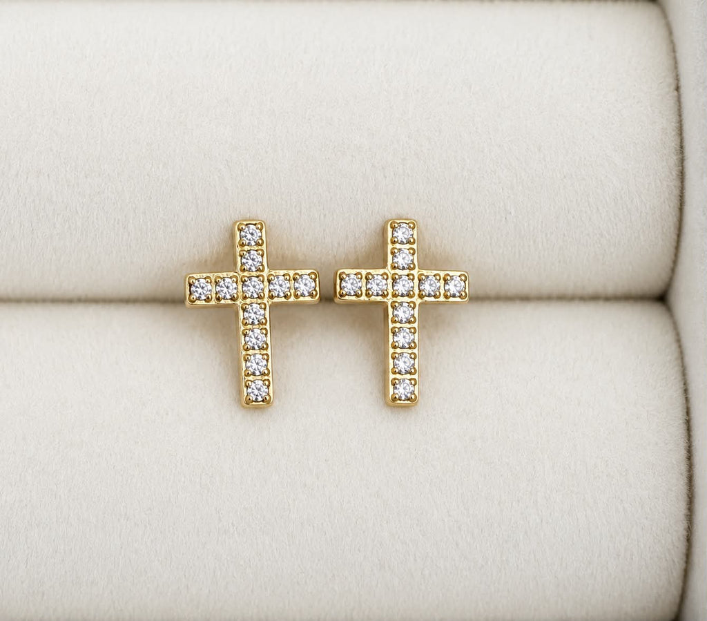 The Vow Earrings | Pavé Cross