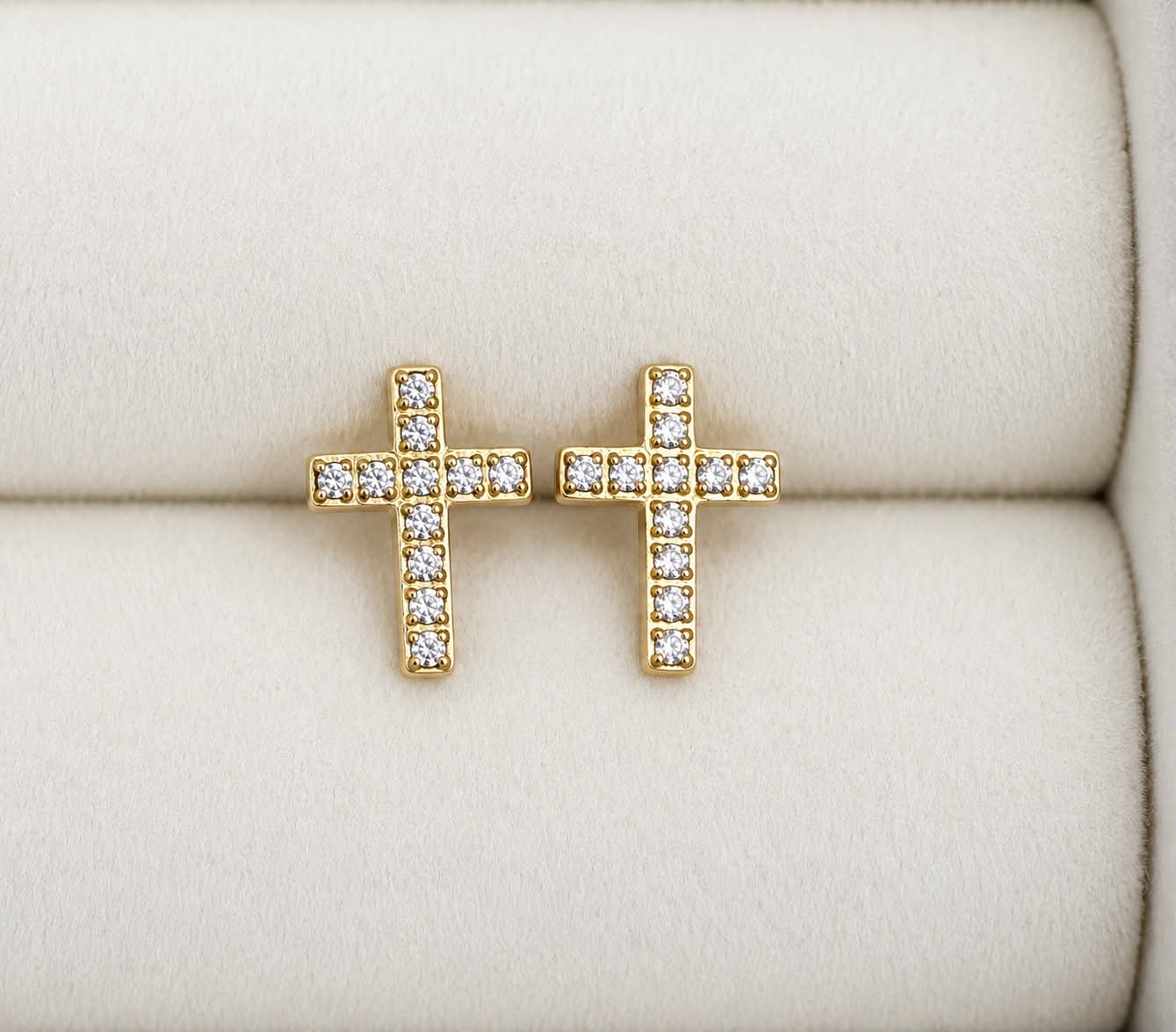 The Vow Earrings | Pavé Cross