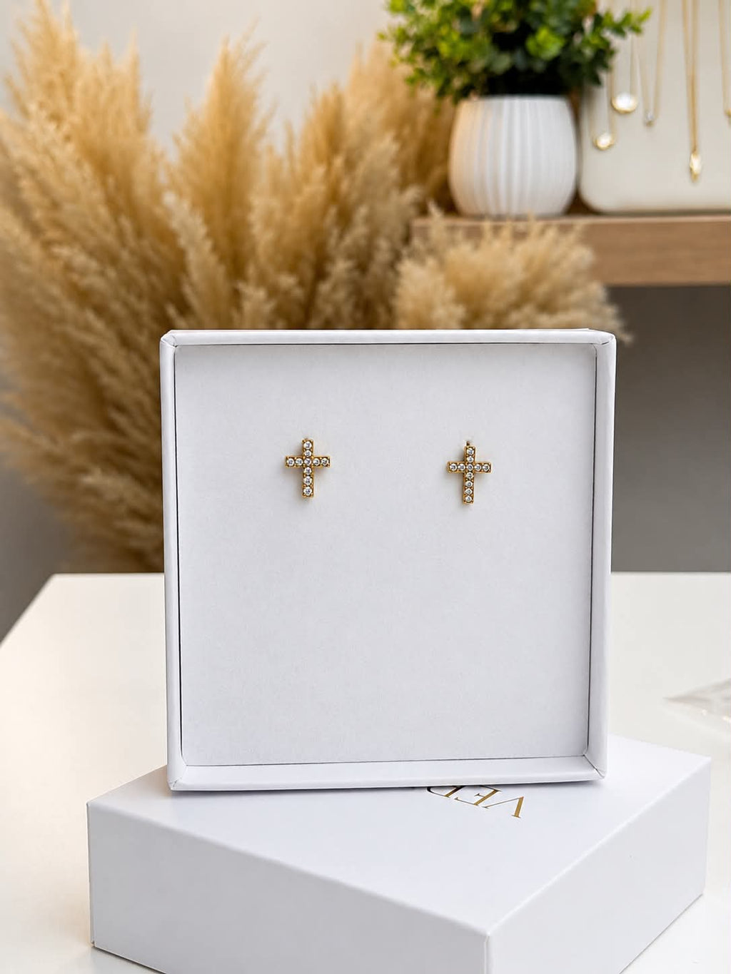 The Vow Earrings | Pavé Cross