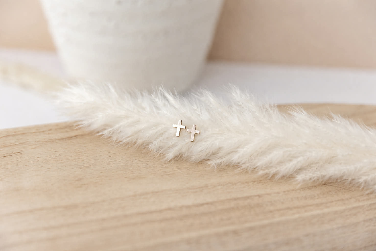 Marked Mini Cross Earrings